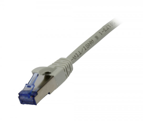 Patchkabel RJ45, CAT6A 500Mhz, 0.5m, grau, S-STP(S/FTP), Komponent getestet, AWG26, Synergy 21