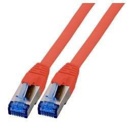 Patchkabel RJ45, CAT6A 500Mhz,15m, rot, S-STP(S/FTP), TPE(Superflex), mit Cat.7 Rohkabel,