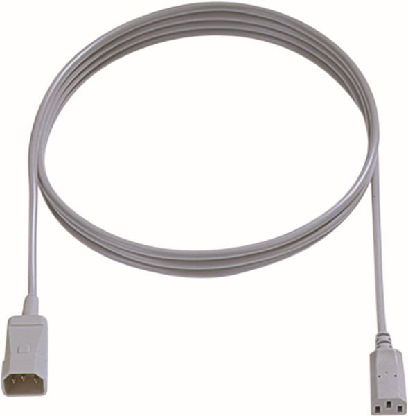 Bachmann Kabel, Verlängerung, Kupplung(C13)->Stecker(C14), 2.0m, grau,