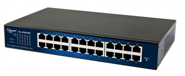 ALLNET Switch smart managed 24 Port Gigabit / 24x LAN / Lüfterlos / 19" / "ALL-SG8324M"