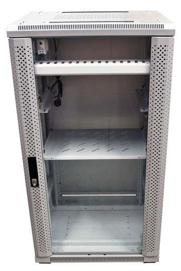 ALLNET 19"Schrank, 22HE, B600/T1200mm, Glastür, Lichtgrau, SNB-Serie,