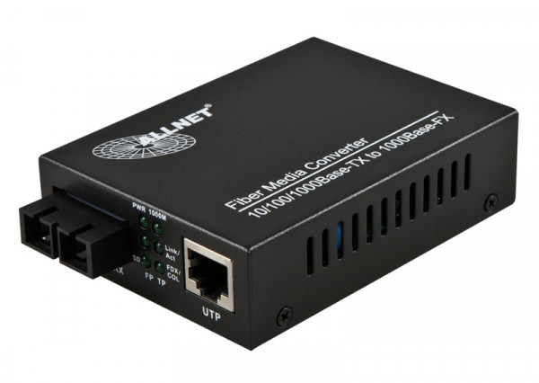 ALLNET Medienkonverter 10/100/1000BASE-T auf 1000BASE-SX Gigabit Multimode SC Anschluss "ALL-MC103G-