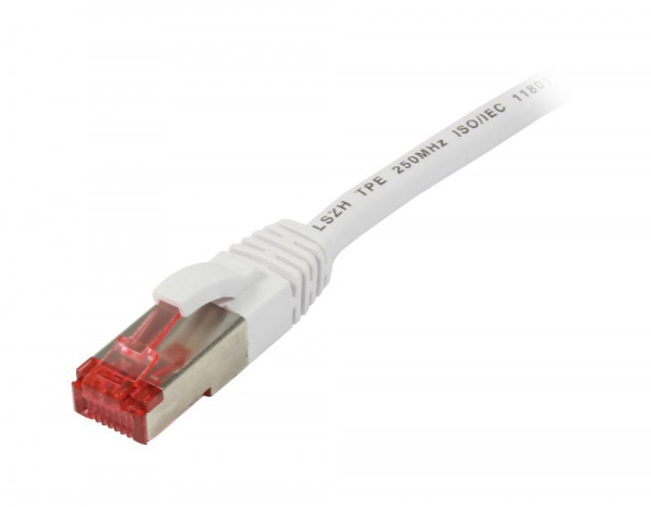 Patchkabel RJ45, CAT6 250Mhz, 0.25m weiss, S-STP(S/FTP),TPE(Superflex), Synergy 21,