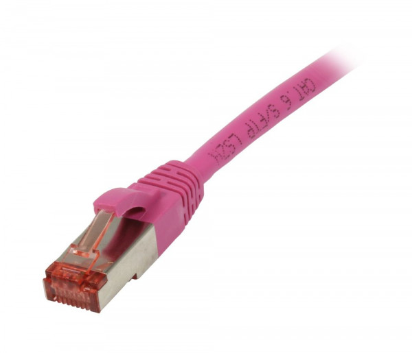 Patchkabel RJ45, CAT6 250Mhz, 0.25m magenta, S-STP(S/FTP),TPE(Superflex), Synergy 21,