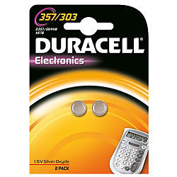 Batterien Knopfzelle Uhren 357/303 (SR44/SR1154) *Duracell* 2er Pack