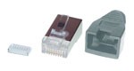 TP-Stecker TP, S-UTP 100-Pack, Einfädel-Kamm+Graue Tülle,100k