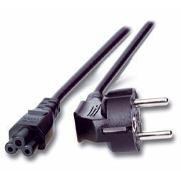 Netzkabel 220V Schutzkontakt CEE7(Stecker)->C5(Buchse), 1,2m, Black, (Kleeblatt, Mickymaus), Bulkwar