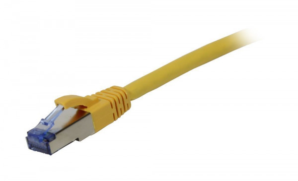 Patchkabel RJ45, CAT6A 500Mhz,15m, gelb S-STP(S/FTP), Komponent getestet, AWG26, Synergy 21