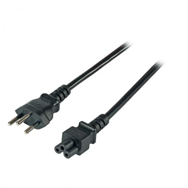 Netzkabel 230V Schweiz(Stecker)/Kaltgeräte C5(Buchse, Michymouse), 1,8m, Black