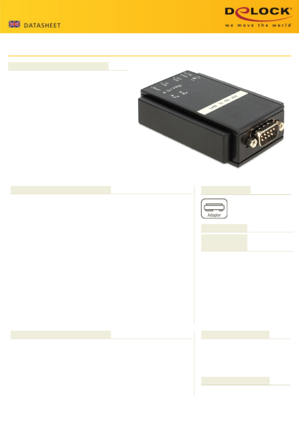 DeLock Konverter Ethernet LAN > Serial RS-232 - Serieller Adapter