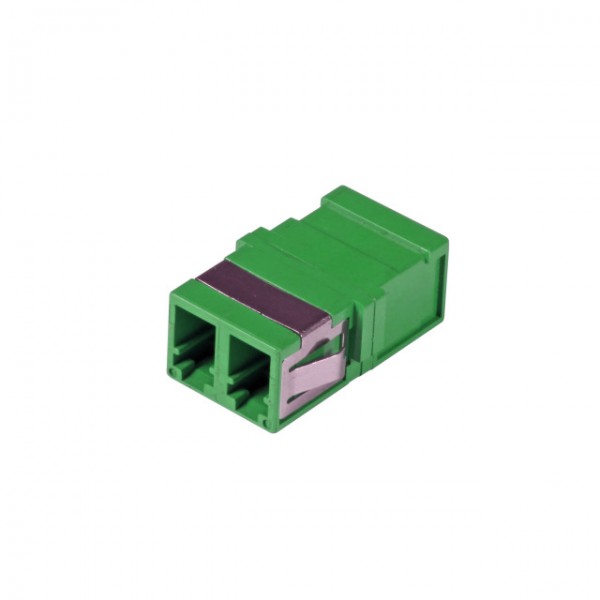 LWL-Kupplung, LC(APC)-Buchse/LC(APC)-Buchse, 9/125u Singlemode, duplex, PVC, grün, ohne Flansch,