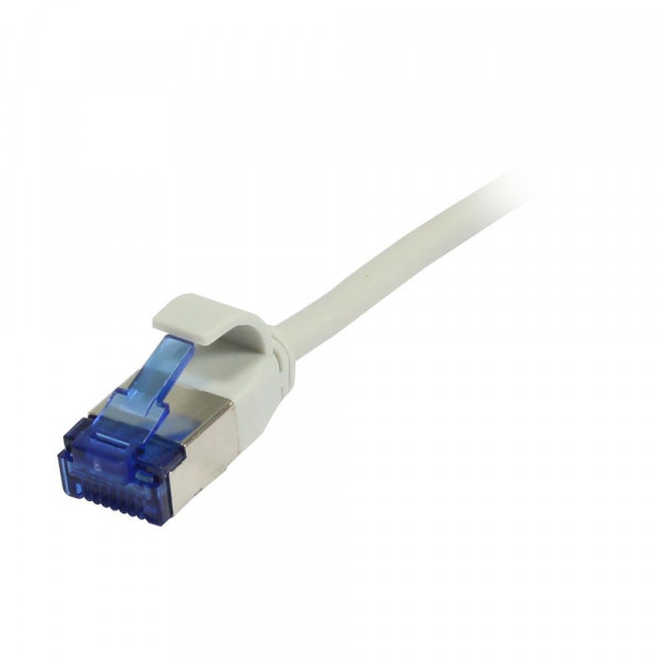 Patchkabel RJ45, CAT6A 500Mhz, 2m, grau, U/FTP, slimline rund d=3,8mm, TPE(Superflex), AWG32, Synerg