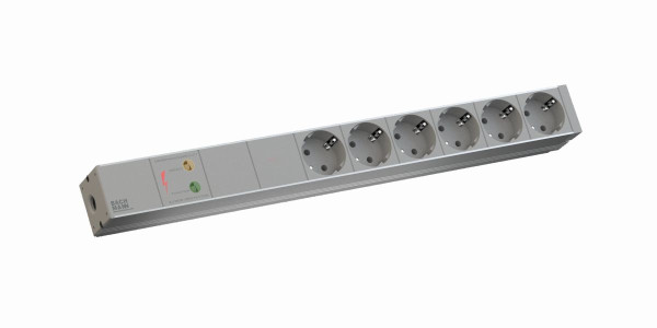 ALLNET 19"zbh. Steckdosenleiste, 6xDosen(CEE7)->Stecker(CEE7), NF/ÜS, Bachmann