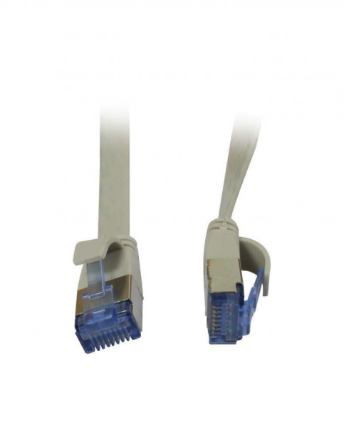 Patchkabel RJ45, CAT6A 500Mhz, 5m, grau, U/FTP, flach, AWG32, Synergy 21