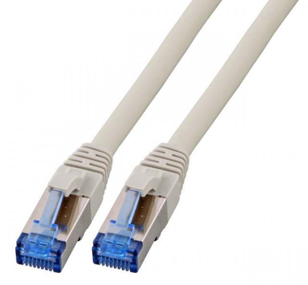 Patchkabel RJ45, CAT6A 500Mhz,10m, grau, S-STP(S/FTP), TPE(Superflex), mit Cat.7 Rohkabel,