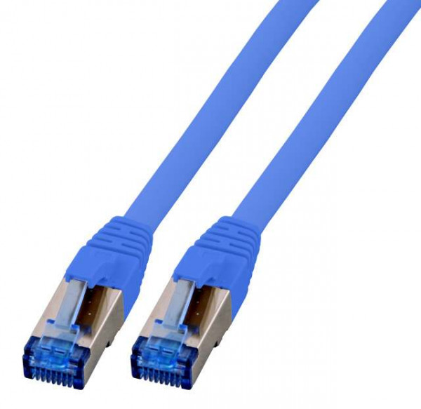 Patchkabel RJ45, CAT6A 500Mhz, 3m, blau, S-STP(S/FTP), TPE(Superflex), mit Cat.7 Rohkabel,