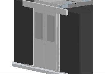 Knürr SmartAisle Schiebetür - Gangbreite: 1800 mm / Schrankhöhe 2000 mm - RAL 7035