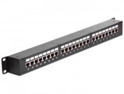 Patch Panel 19" Kupplungs-Patchpanel 24 Port Cat.6 *Delock*