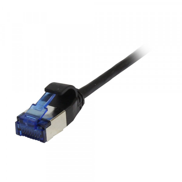 Patchkabel RJ45, CAT6A 500Mhz, 2m, schwarz, U/FTP, slimline rund d=3,8mm, TPE(Superflex), AWG32, Syn