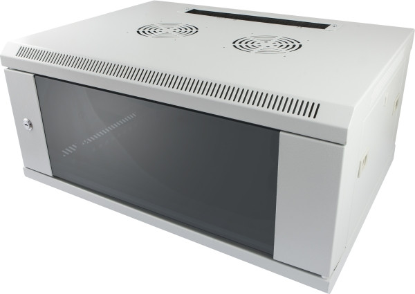 ALLNET 19"Wandgehäuse, 4HE, 1-teilig, T450mm, Lichtgrau, SMC-Serie,