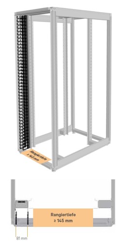 Knürr zub. Kabelmanagment vertikal 47HE MIR2, Lichtgrau,