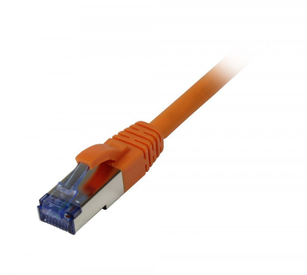 Patchkabel RJ45, CAT6A 500Mhz, 7.5m, orange, S-STP(S/FTP), Komponent getestet, AWG26, Synergy 21