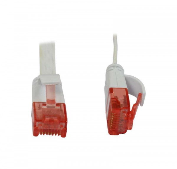 Patchkabel RJ45, CAT6 250Mhz, 2m weiss, UTP(U/UTP), PVC, Flach, Synergy 21,