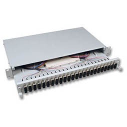 LWL-Patchpanel Spleisbox,19", 12xSC-Duplex, 50/125um, ausziehbar