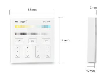 Synergy 21 LED Fernbedienung Smart Panel dual white (CCT) 4-Zonen *Milight/Miboxer*