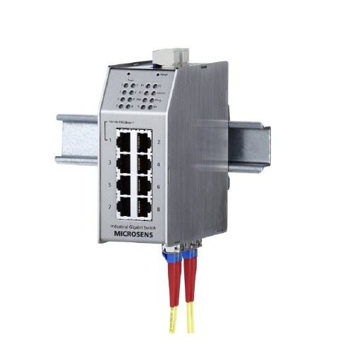 Microsens Profi Line Switch industrial Gigabit, PoE, 1x 10/100/1000Base-T, 7x10/100Base-TX, 3x SFP,