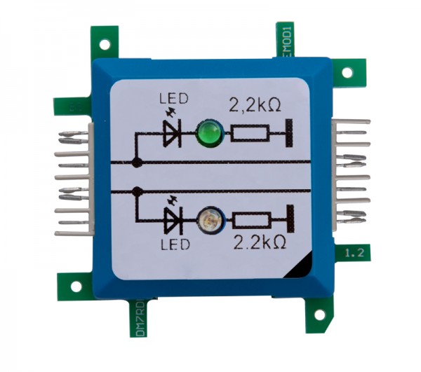 ALLNET BrickRknowledge LED dual auf Masse grün & blau Signal durchverbunden