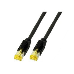Patchkabel RJ45, CAT6A 500Mhz, 0.5m, schwarz, S-STP(S/FTP), PUR(Außen/Outdoor/Industrie), AWG26, mit