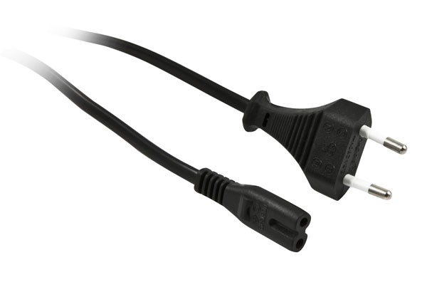 Netzkabel 230V Euro-Stecker/Euro8(C7)-Buchse, 1,8m, Black, Synergy 21,