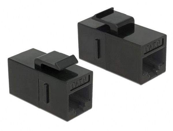 Delock Keystone Modul RJ45 Buchse > RJ45 Buchse Cat.6 UTP schwarz