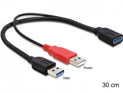 Kabel USB 3.0 A (2xSt) => A (Bu) 0,3m *DeLock*