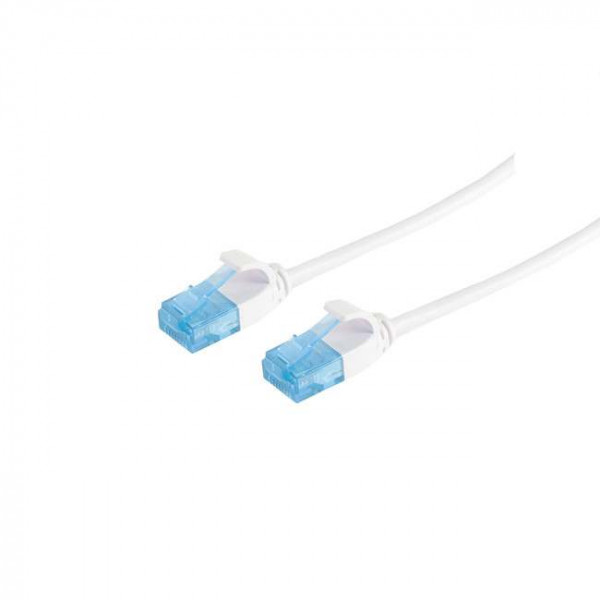 Patchkabel RJ45 UTP(U/UTP). 7m weiss, CAT6, PVC, slimline d=3.5mm,