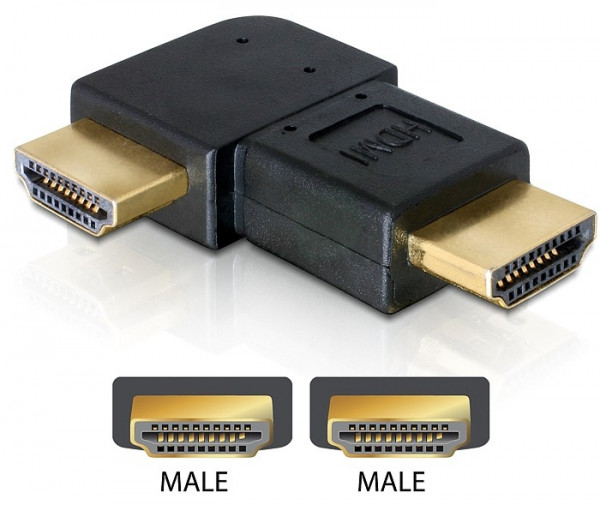 Delock Adapter HDMI St > St 90°gewinkelt-rechts