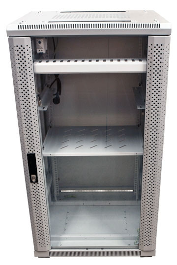 ALLNET 19"Schrank, 32HE, B600/T1200mm, Glastür, Lichtgrau, SNB-Serie,