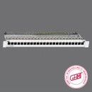 Rutenbeck Patch Panel, 19", CAT6A, 24xRJ45, Lichtgrau, Keystone, PP-UM-Cat.6A iso-24/24/1