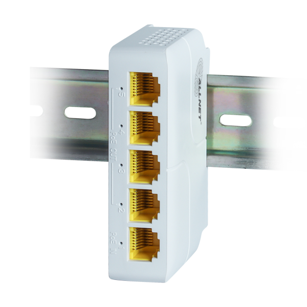 ALLNET Switch unmanaged 5 Port  5x GbE  PoE Budget 85W  1x bt out, 3x PoE af/at out, 1xPoE bt 90W