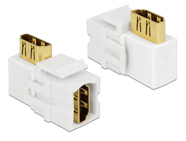 DeLock Adapter HDMI (BU) > HDMI (BU) 90° Keystone Modul *weiß*