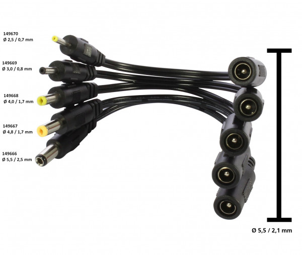 ALLNET Ersatznetzteil zub. Hohlbuchse -> Hohlstecker Adapter 2,1 -> 1,7