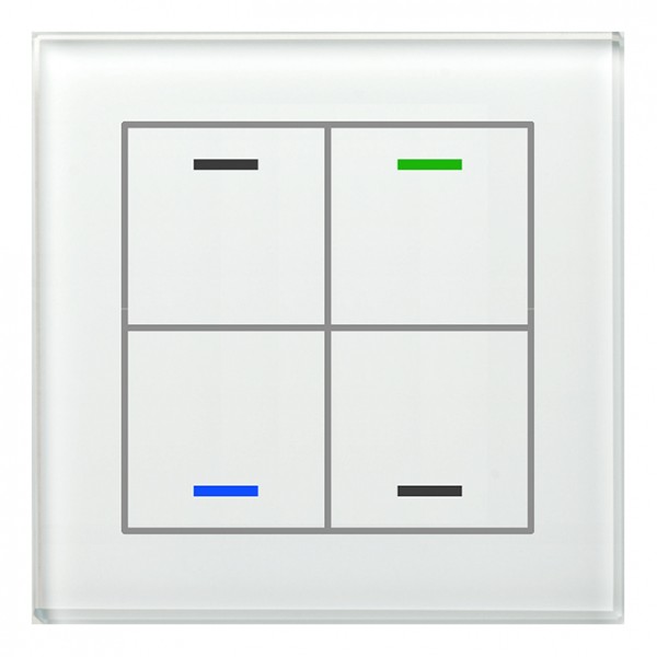 MDT - Glastaster II Light 4-fach RGBW mit Temperatursensor NEUTRAL *weiß*