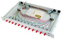 Telegärtner LWL, Patchpanel Spleisbox,19",12xLC-Duplex, 50/125um, OM4, ausziehbar, Basis V