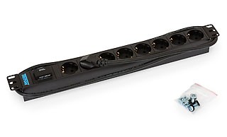 Triton 19"Schrank, zbh. Steckdosenleiste, 8xDosen(CEE7)->Stecker(CEE7), ÜSS,