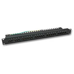 Patch Panel 25xTP, CAT3, ISDN,19",Schwarz,