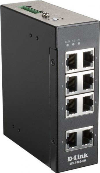 D-Link Switch 10/100Mbit 8xTP - Industrial Railmount