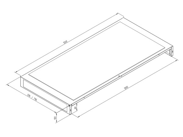 Triton 19"zbh. Warm-/Kaltgang, Deckenplatten, B600/T1200/H100mm, Lichtgrau