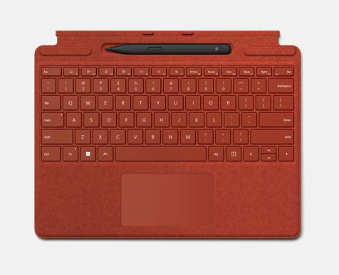 MS Surface Zubehör Pro 8 Type Cover Signature *poppy red* Slim Pen 2