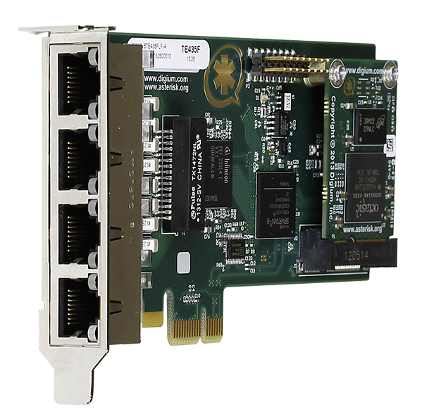 Digium PCIe Wildcard TE435 (Quad-Span) 4xPRI + EC